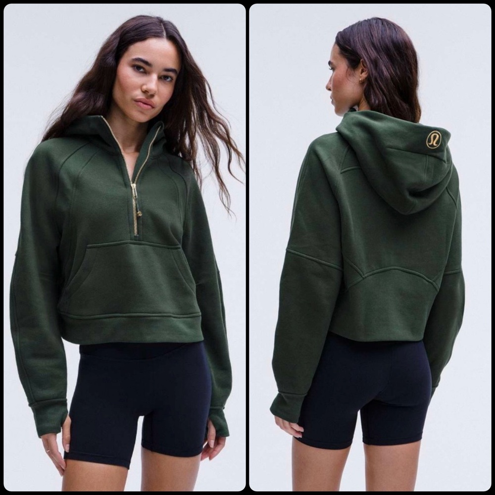 Lululemon Size M/L Scuba Oversized Half-Zip Hoodie Legacy Green / Gold